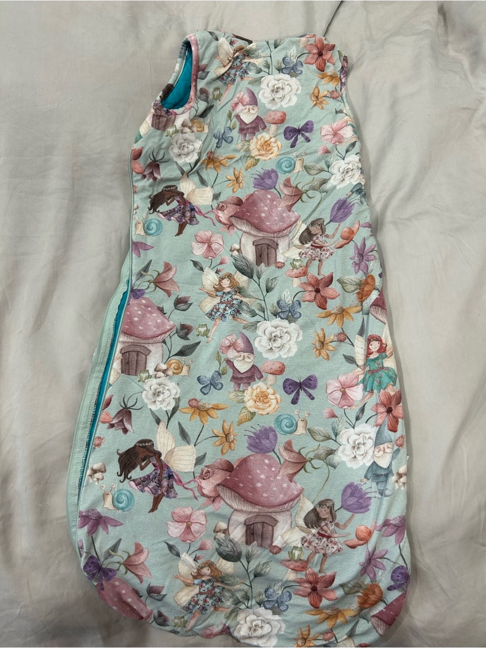 Posh Peanut Mint Fairy & Mushroom Print sleep sack